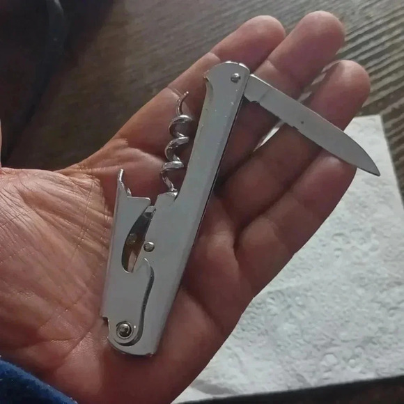 Multi wine and bottle opener..stainless steel..never used..hypoallergenic.. - Picture 2 of 2